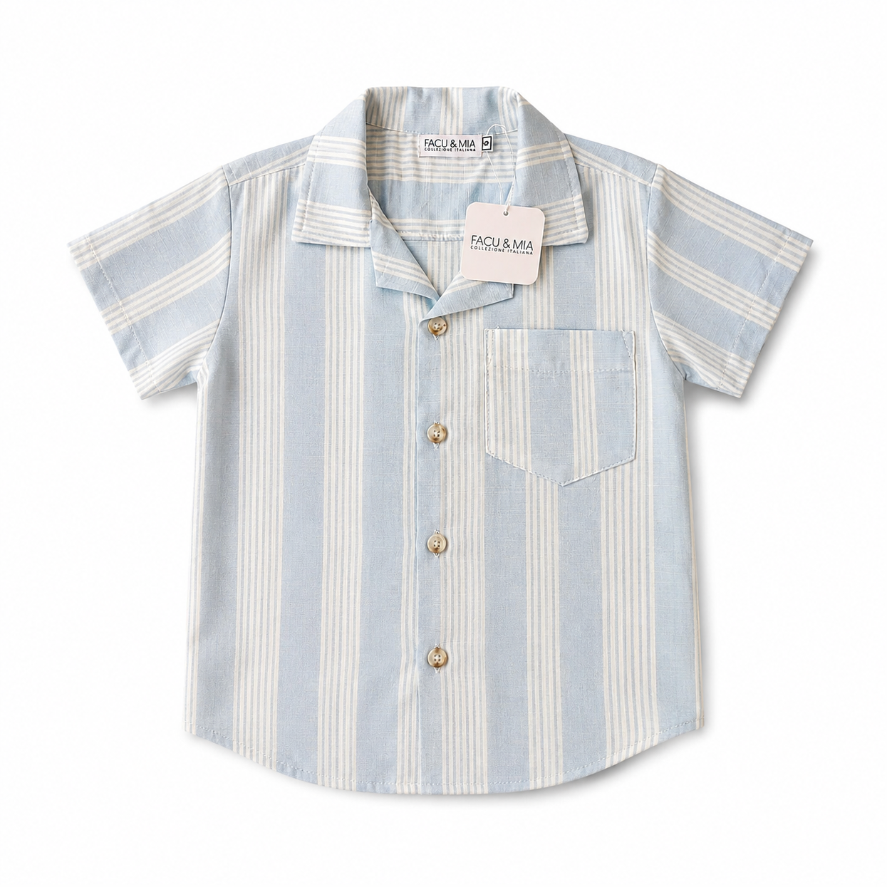 CAMISA LINO CELESTE MIX