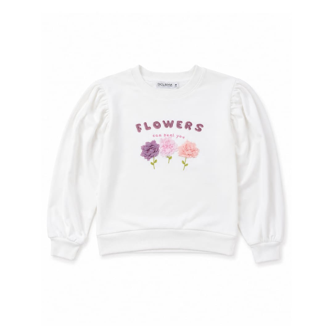POLERA DE NIÑA BORDADO DE FLORES