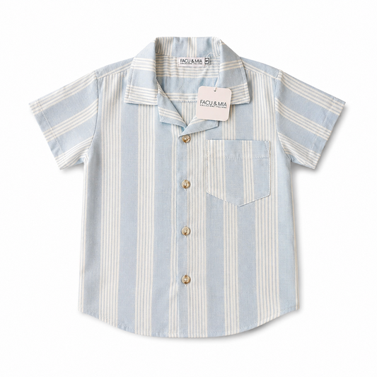 CAMISA LINO CELESTE MIX